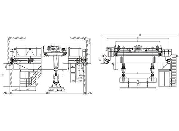 15t电磁挂梁桥式起重机（挂梁垂直主梁）