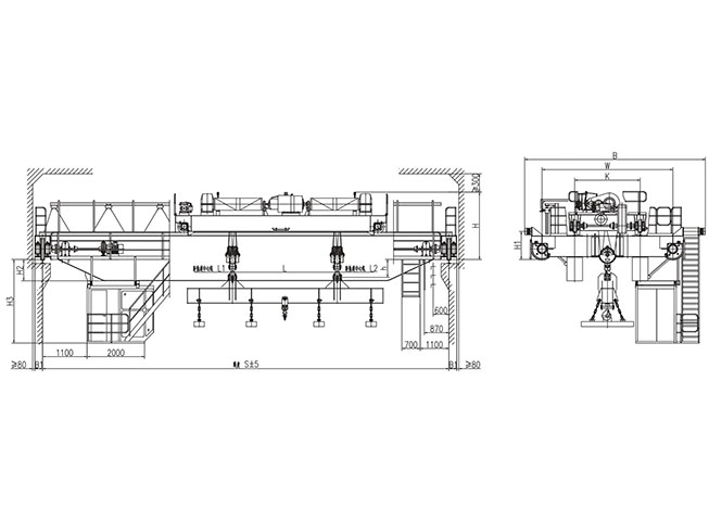  40t电磁挂梁桥式起重机（挂梁平行主梁）